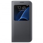 Samsung Galaxy S7 Edge G935 originalus S View Cover atverčiamas juodas dėklas su langeliu