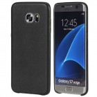 Samsung Galaxy S7 Edge (G935) „Rock“ Slim Leather juodas odinis dėklas - nugarėlė