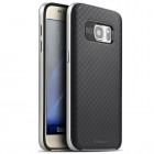 Samsung Galaxy S7 (G930) „IPAKY“ kieto silikono TPU juodas (sidabriniais apvadais) dėklas - nugarėlė