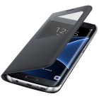 Samsung Galaxy S7 G930 originalus S View Cover atverčiamas juodas dėklas su langeliu