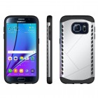 Sustiprintos apsaugos Samsung Galaxy S7 G930 sidabrinis kieto silikono (TPU) ir plastiko dėklas