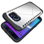 Sustiprintos apsaugos Samsung Galaxy S7 G930 sidabrinis kieto silikono (TPU) ir plastiko dėklas