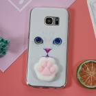 Samsung Galaxy S7 (G930) „Squezy“ Pėdutė kieto silikono TPU baltas dėklas - nugarėlė