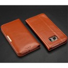 „Kalaideng“ Royale atverčiamas rudas odinis Samsung Galaxy S7 Edge (G935) dėklas