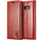 Samsung Galaxy S8 (G950) „CaseMe“ solidus atverčiamas raudonas odinis dėklas - knygutė