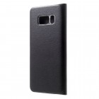 Samsung Galaxy S8 (G950) juodas odinis atverčiamas Smart Wallet dėklas - piniginė
