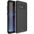 Samsung Galaxy S8+ (G955) „IPAKY“ kieto silikono TPU juodas (rožiniais apvadais) dėklas - nugarėlė