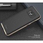 Samsung Galaxy S8+ (G955) „IPAKY“ kieto silikono TPU juodas (auksiniais apvadais) dėklas - nugarėlė