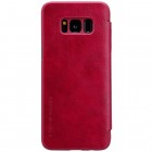 Prabangus „Nillkin“ Qin serijos raudonas odinis atverčiamas Samsung Galaxy S8+ (G955)