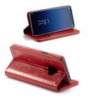 Samsung Galaxy S9 (G960) „CaseMe“ solidus atverčiamas raudonas odinis dėklas - knygutė