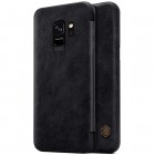 Prabangus „Nillkin“ Qin serijos juodas odinis atverčiamas Samsung Galaxy S9 (G960)