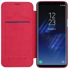 Prabangus „Nillkin“ Qin serijos raudonas odinis atverčiamas Samsung Galaxy S9 (G960)