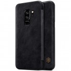 Prabangus „Nillkin“ Qin serijos juodas odinis atverčiamas Samsung Galaxy S9+ (G965)