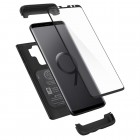 „Spigen“ Thin Fit 360 plastikinis Samsung Galaxy S9+ (G965) telefonams juodas dėklas - nugarėlė + apsauginis ekrano stiklas