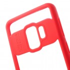 Samsung Galaxy S9 (G960) skaidrus raudonos spalvos apvadais kieto silikono (TPU) dėklas
