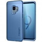 „Spigen“ Thin Fit 360 plastikinis Samsung Galaxy S9 (G960) telefonams mėlynas dėklas - nugarėlė + apsauginis ekrano stiklas