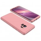 „Thin Fit 360“ plastikinis Samsung Galaxy S9 (G960F) rožinis dėklas - nugarėlė aukso spalvos apvadais