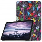 Samsung Galaxy Tab A 10.5 2018 (T590, T595) Mozaika atverčiamas spalvotas, baltas odinis dėklas - knygutė