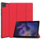 Samsung Galaxy Tab A8 10.5 2021 (X200, X205) atverčiamas raudonas odinis dėklas - knygutė