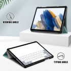 Samsung Galaxy Tab A9+ (X210, X215, X218) atverčiamas žalias odinis dėklas (sulankstomas)