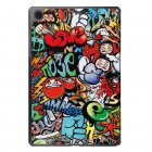 Samsung Galaxy Tab A9+ (X210, X215, X218) atverčiamas „Street Art“ spalvotas dėklas - knygutė
