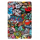 Samsung Galaxy Tab A9+ (X210, X215, X218) atverčiamas „Street Art“ spalvotas dėklas - knygutė