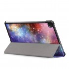 Samsung Galaxy Tab S6 Lite 10.4 (P615, P610, P613, P619) „Cosmo“ atverčiamas spalvotas, baltas odinis dėklas - knygutė