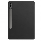 Samsung Galaxy Tab S9 FE+ 12.4" (Galaxy Tab S9+ 12.4") atverčiamas juodas odinis dėklas - knygutė su vieta liestukui