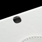 Atverčiamas baltas odinis Samsung Galaxy Tab 3 10.1 P5200 (P5210) dėklas (dėkliukas), sukiojamas 360°