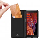 „Dux Ducis“ Skin serijos Samsung Galaxy Xcover 5 (G525) juodas odinis atverčiamas dėklas