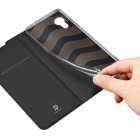 „Dux Ducis“ Skin serijos Samsung Galaxy Xcover 5 (G525) juodas odinis atverčiamas dėklas