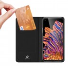 „Dux Ducis“ Skin serijos Samsung Galaxy XCover Pro (G715) juodas odinis atverčiamas dėklas