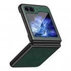 Samsung Galaxy Flip5 5G (SM-F731B) Deluxe Leather žalias odinis dėklas - nugarėlė