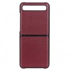 Samsung Galaxy Z Flip (F700) Deluxe Leather bordo odinis dėklas - nugarėlė