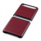 Samsung Galaxy Z Flip (F700) Deluxe Leather bordo odinis dėklas - nugarėlė