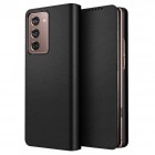 Samsung Galaxy Z Fold2 5G (F916B) „Split“ serijos juodas odinis atverčiamas dėklas - knygutė