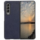 Samsung Galaxy Z Fold3 5G (F926B) Deluxe Leather mėlynas odinis dėklas - nugarėlė