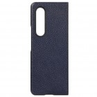 Samsung Galaxy Z Fold3 5G (F926B) Deluxe Leather mėlynas odinis dėklas - nugarėlė