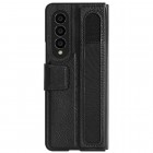 Prabangus „Nillkin“ Aoge Leather serijos juodas odinis atverčiamas Samsung Galaxy Z Fold4 5G (F936B) dėklas