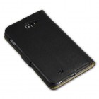 Juodas odinis atverčiamas Samsung Galaxy Note i9220, N7000 dėklas - stovas (dėkliukas) - knygutė