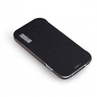 „ROCK“ atverčiamas juodas odinis Samsung Galaxy S4 i9505 dėklas (dėkliukas) - knygutė