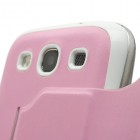 Samsung Galaxy S3 i9300 S View (S-View stiliaus) atverčiamas rožinis dėklas (dėkliukas, dangtelis)