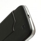 Samsung Galaxy S4 S-View stiliaus juodas atverčiamas dėklas (dėkliukas) - galinis dangtelis