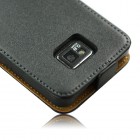 Samsung Galaxy S2 i9100 juodas odinis atverčiamas dėklas (dėkliukas, nugarėlė)