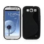 Samsung Galaxy S3 i9300 juodas silikoninis dėklas (dėkliukas) bangelė