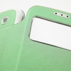 Samsung Galaxy S3 i9300 S View (S-View stiliaus) atverčiamas žalias dėklas (dėkliukas, dangtelis)