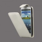 Atverčiamas odinis baltas Samsung Galaxy S3 i9300 dėklas (dėkliukas)