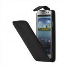 Atverčiamas odinis juodas Samsung Galaxy S3 dėklas