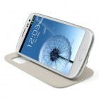 Samsung Galaxy S3 i9300 S View (S-View stiliaus) atverčiamas baltas dėklas (dėkliukas, dangtelis)