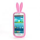Samsung Galaxy S3 mini i8190 žaismingas rožinis silikoninis dėklas (dėkliukas, nugarėlė) - zuikutis